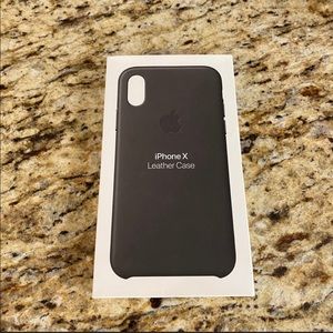 Apple leather iPhone x dark grey case